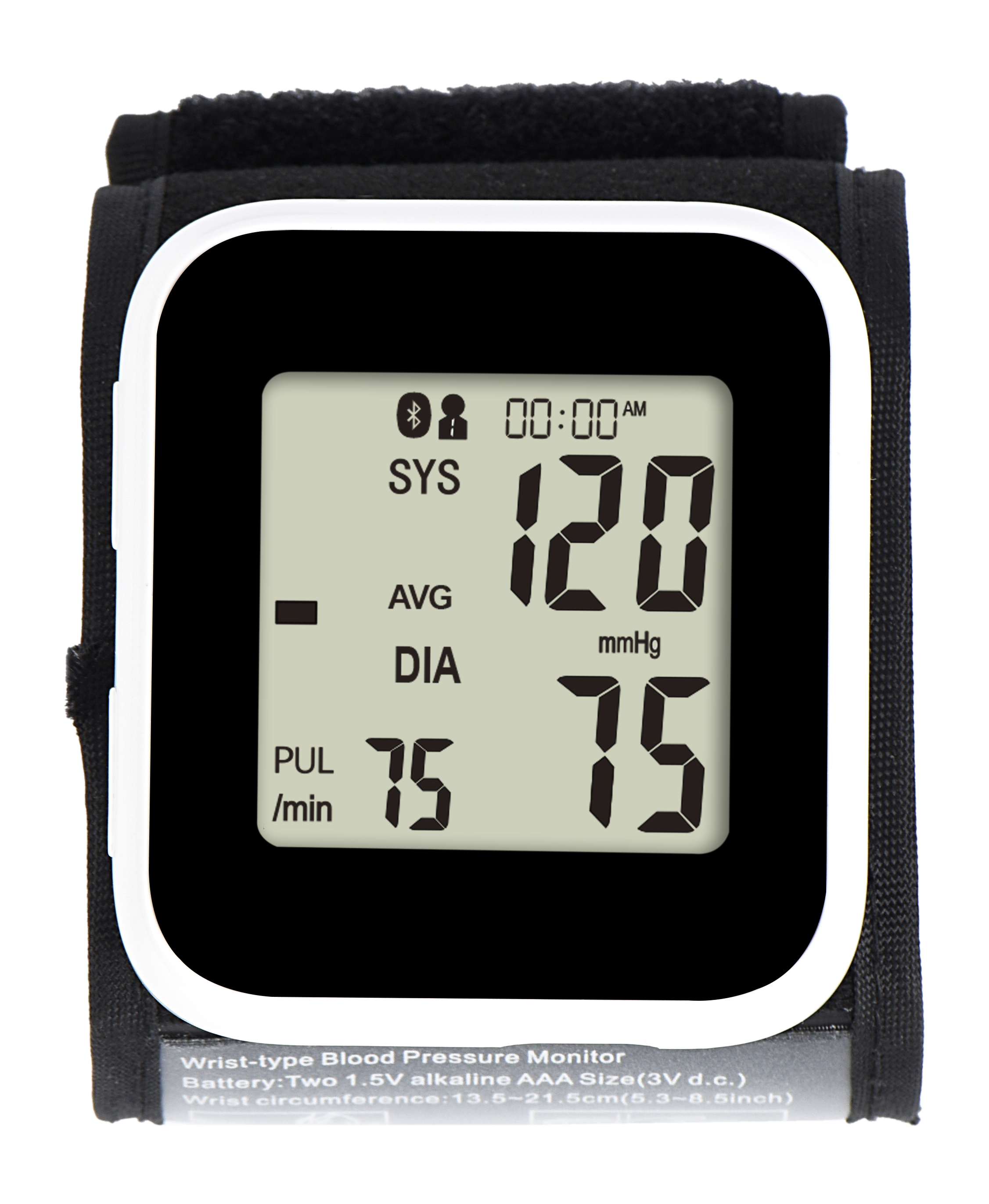 Monitor de presión arterial de muñeca de alta precisión con batería de litio recargable con pantalla retroiluminada