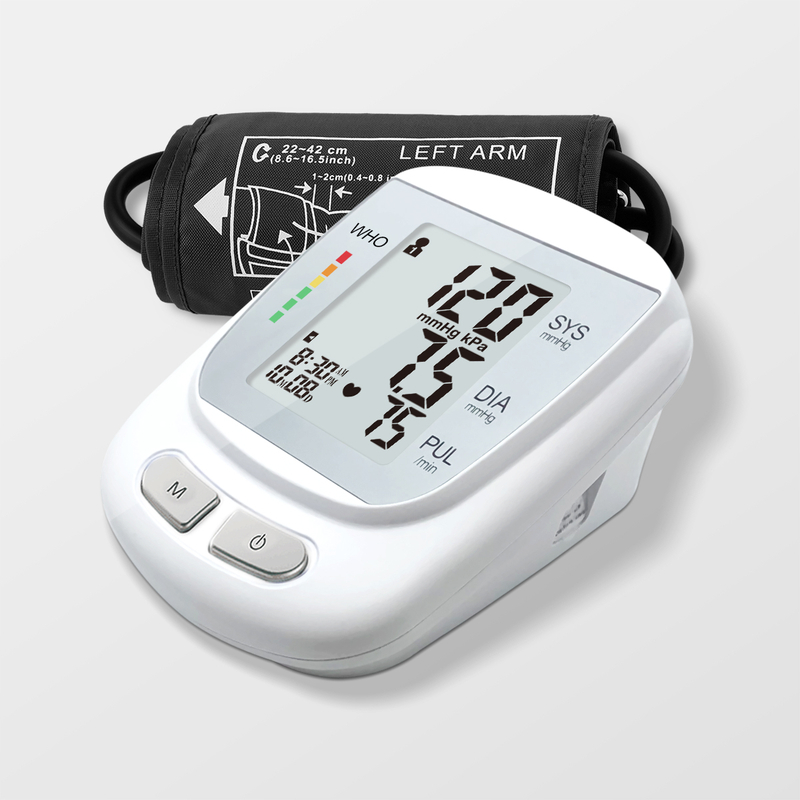 Tensiometro digitale ricaricabile di u bracciu superiore appruvatu da a salute di u Canada
