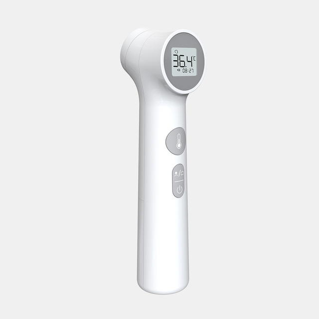 CE MDR Goedkeuring Hoë Akkuraatheid Nie-Kontak Voorkop Termometer met Pratende Agterlig en Bluetooth