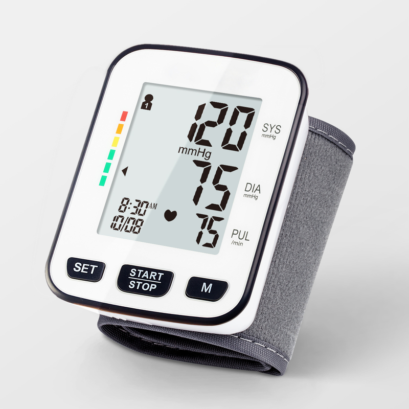 Otthoni egészségügyi készülék elektromos kézi csukló vérnyomásmérő, beszélő, automatikus digitális tenziométer háttérvilágítással