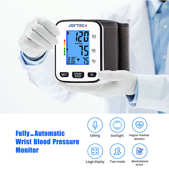 Dispositivo de atención sanitaria para el hogar, Monitor eléctrico de presión arterial de muñeca, tensiómetro Digital automático parlante con retroiluminación
