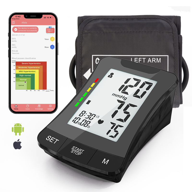 ESH Medical vysoce přesný monitor krevního tlaku Bluetooth digitální tenzometr
