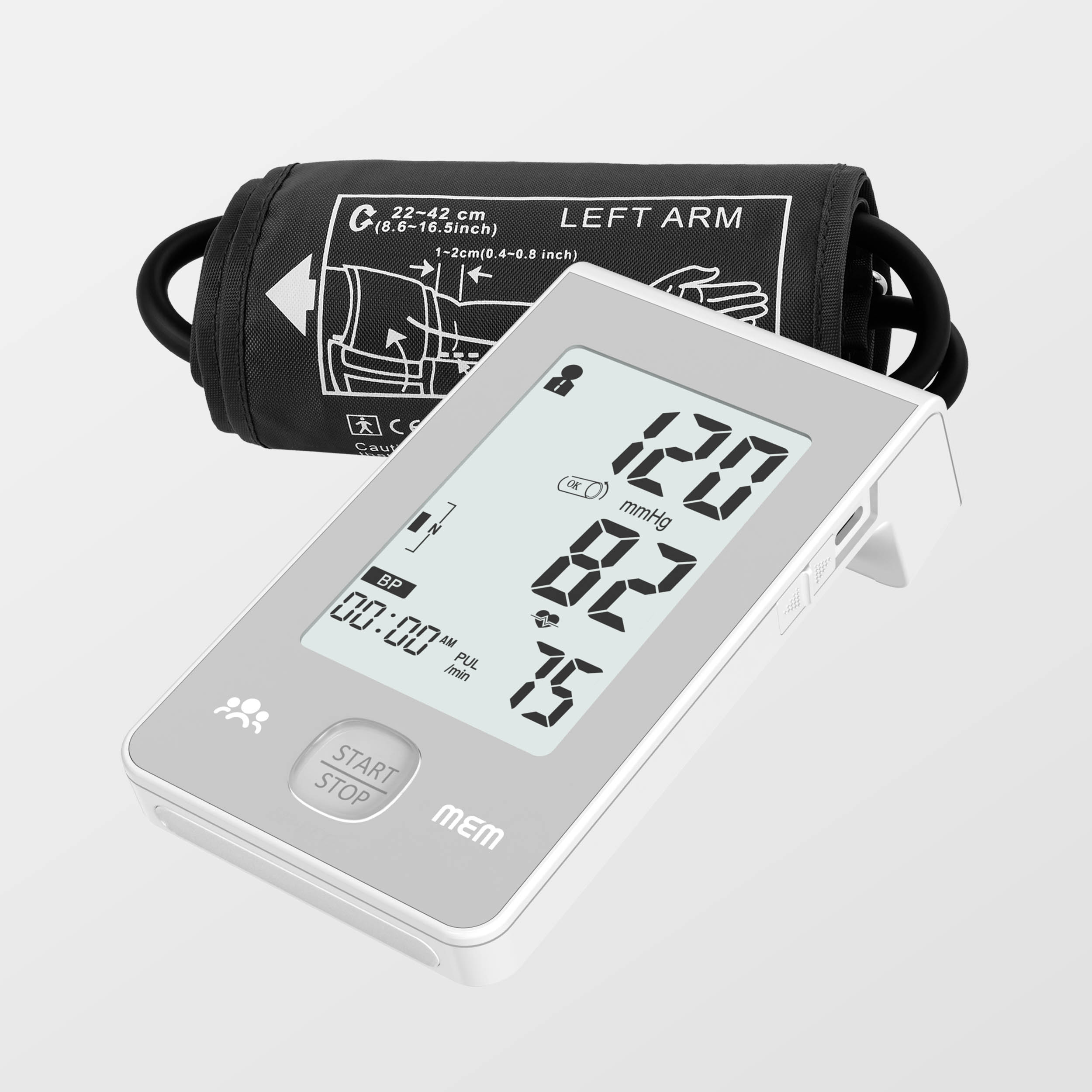អេក្រង់ធំបន្ថែម Dual Power Supply Intelligent Blood Pressure Monitor ជាមួយ Ecg