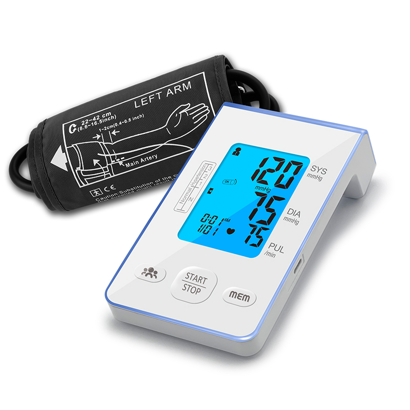 Dubbele kragtoevoer outomatiese digitale bloeddrukmeter vir tuisgebruik