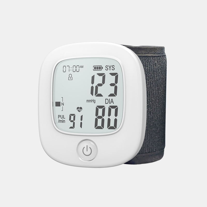 Bluetooth Wrist Blood Pressure Monitor Talking Tensioemter ກັບ Backlit
