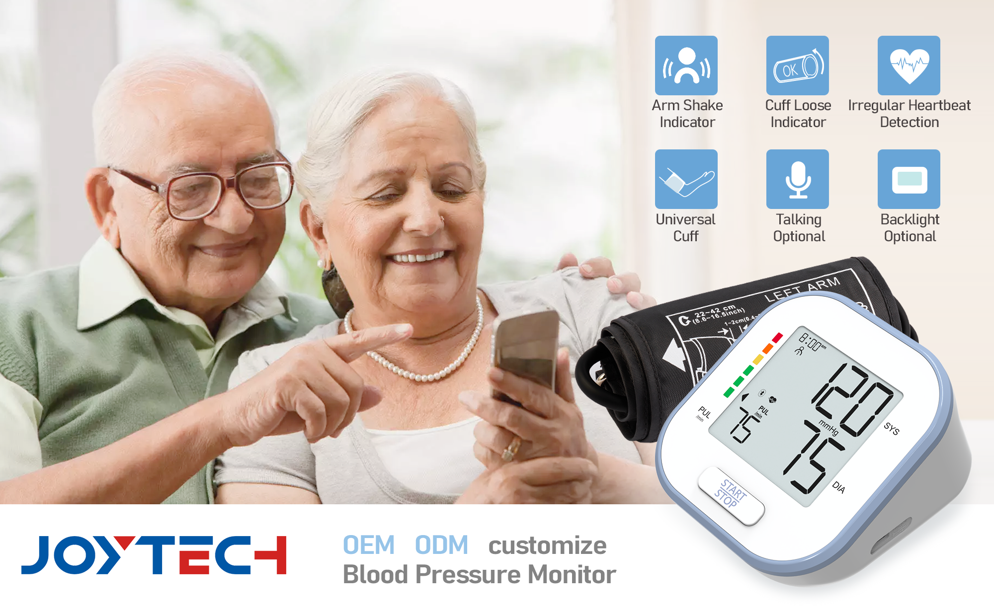 Monitor Tekanan Darah Mini Smart karo Bluetooth kanggo Gunakake Ngarep