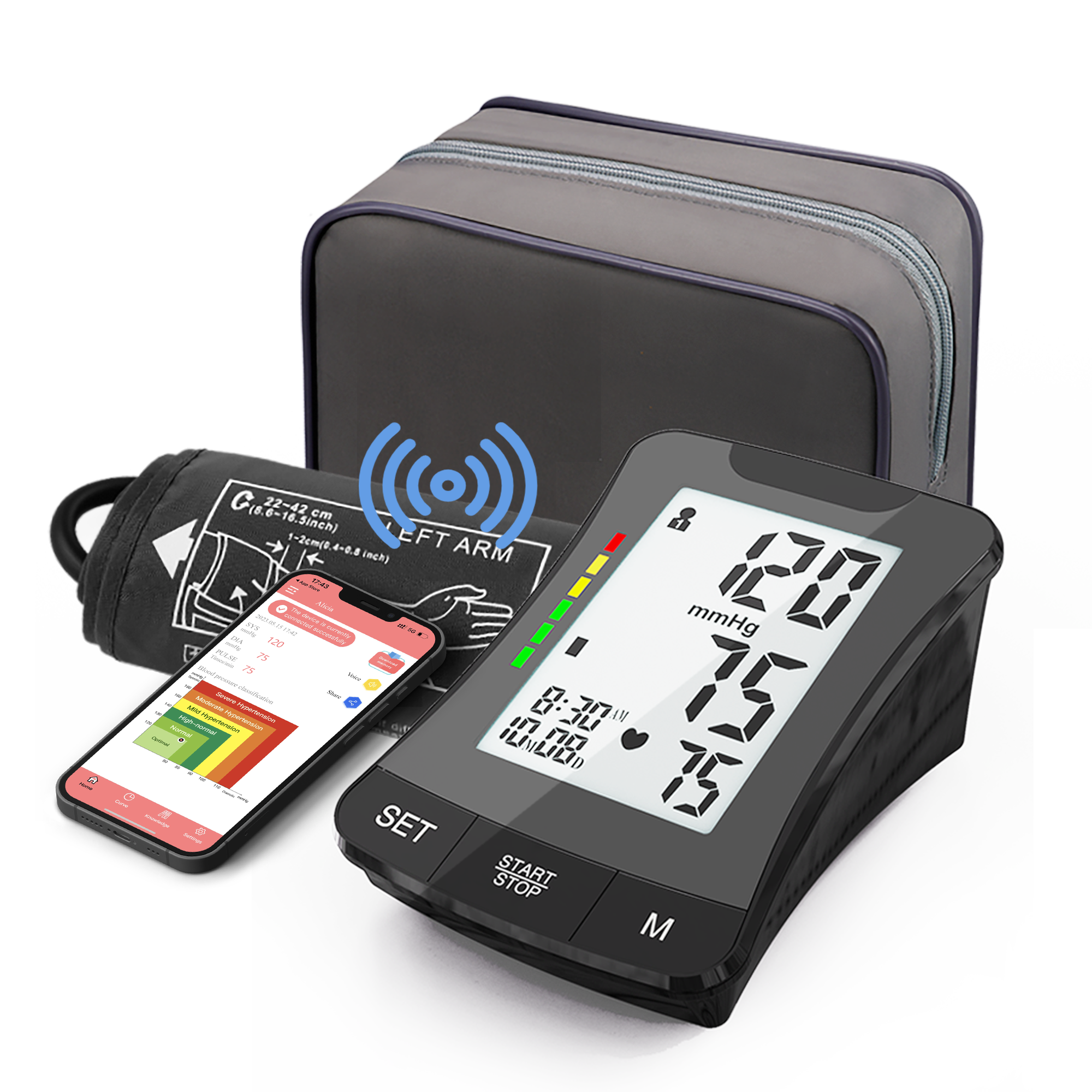 ESH Medical Ekipima Puleesa Entuufu Ekituufu Bluetooth Digital Tensiometer