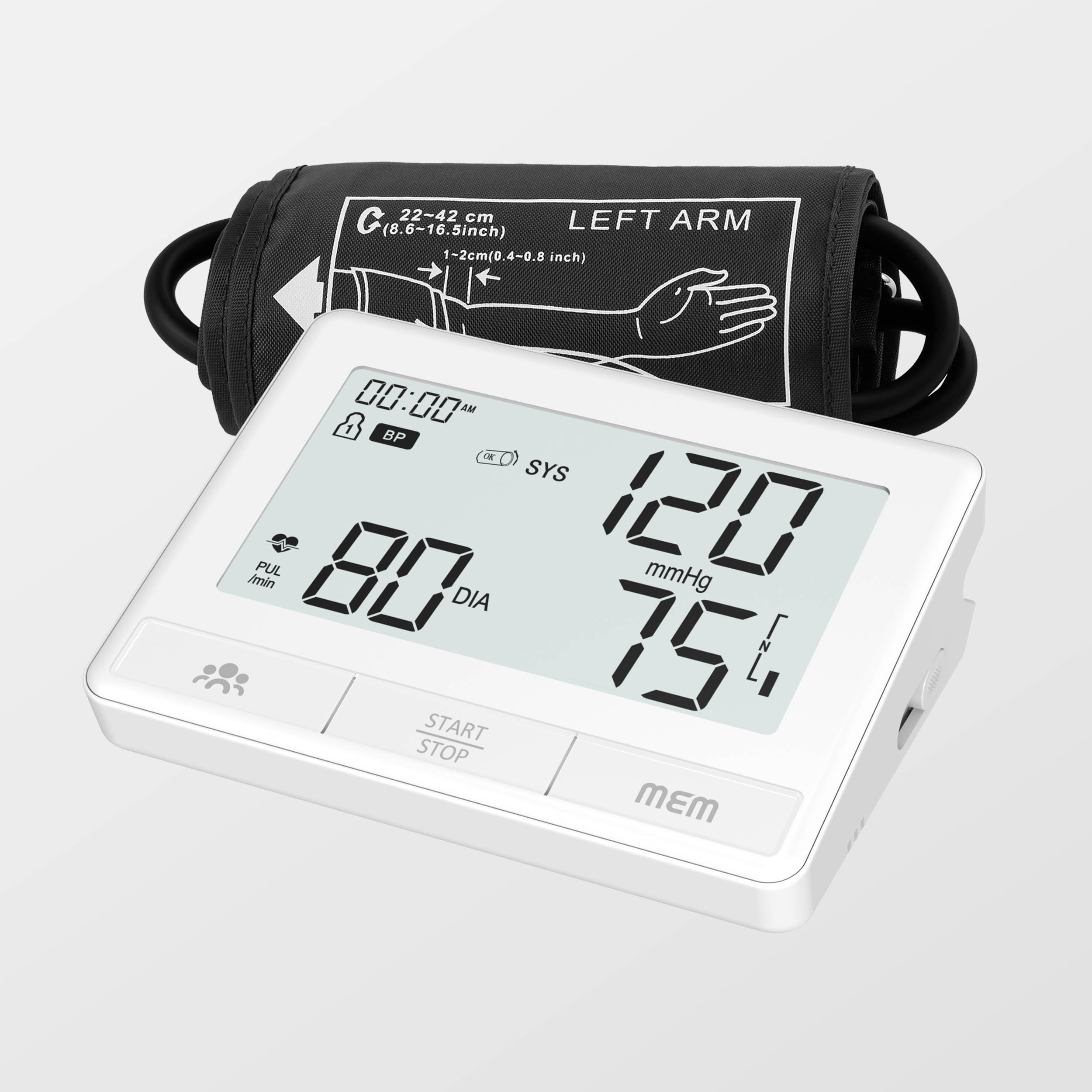 IOSおよびAndroid用のBluetoothアプリを備えたESH承認ECG機能高精度血圧モニター