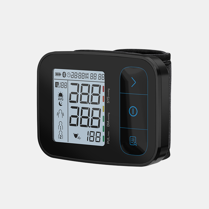 Monitor Tekanan Darah Digital Tipe Pergelangan Tangan Portabel BP Tensiometer kanthi Rega Pabrik 