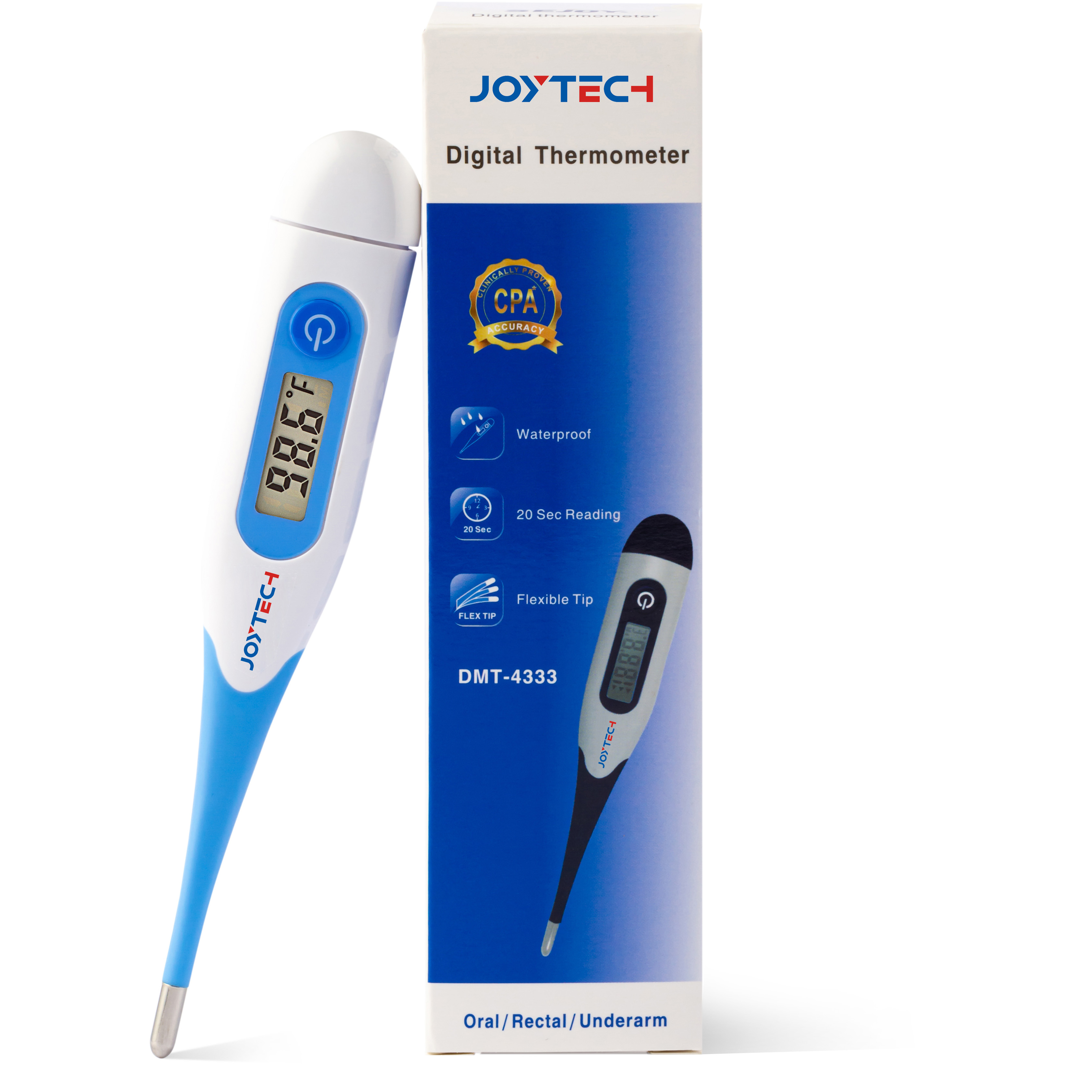 CE MDR Disetujui Ngarep Gunakake Waterproof Oral Thermometer Tip Fleksibel Digital Thermometer kanggo Bayi