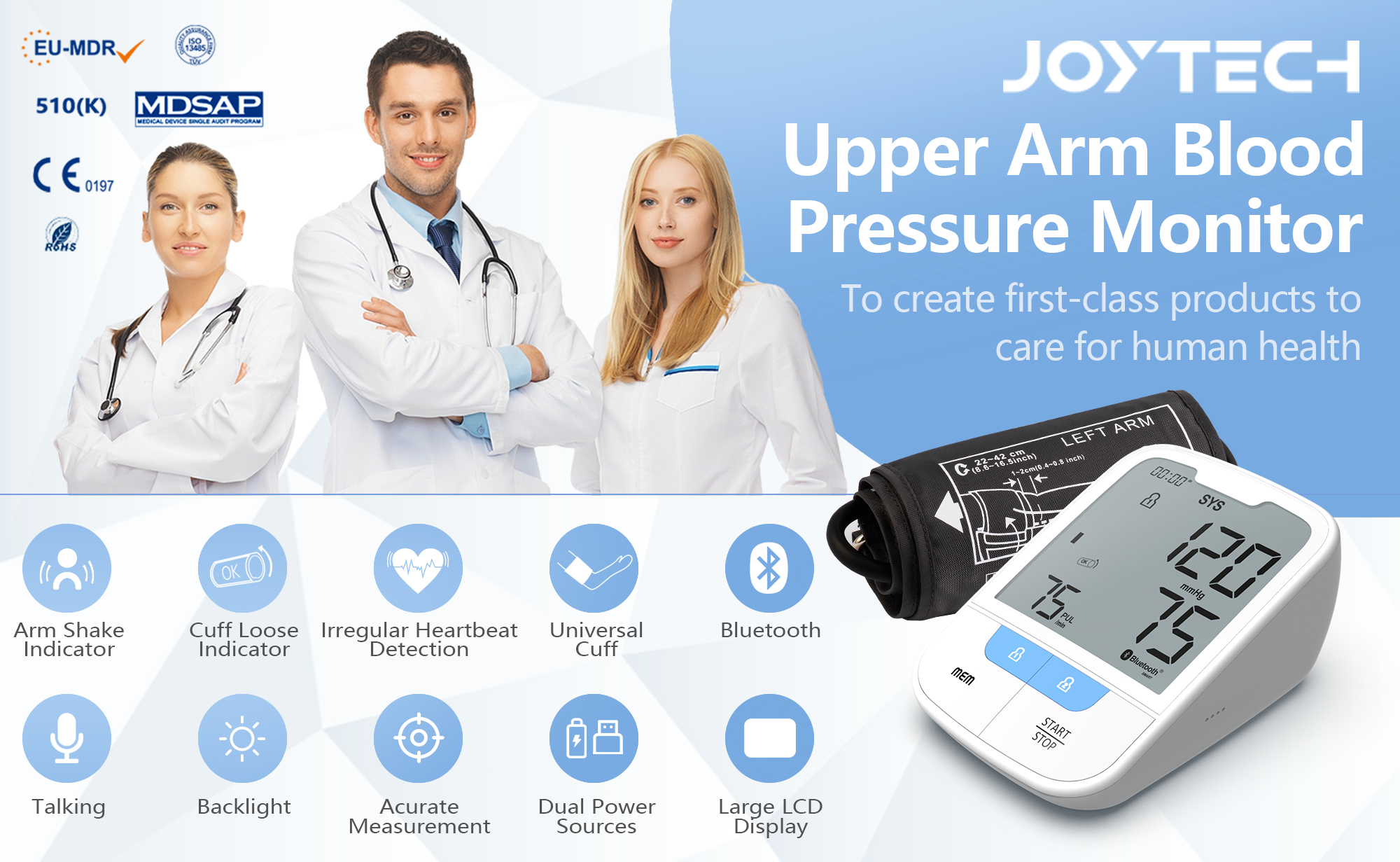Fda Approved Origial Factory Price Upper Arm Automatic Digital Blood Pressure Machine with Large Cuff