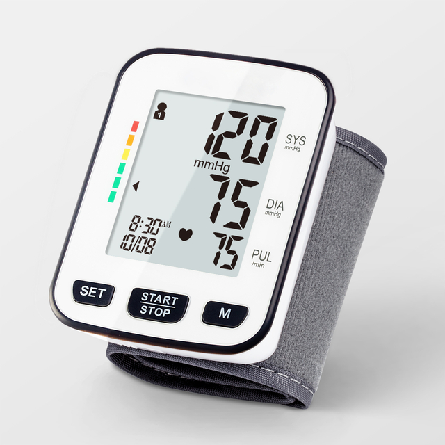 อุปกรณ์ดูแลสุขภาพที่บ้านเครื่องวัดความดันโลหิตที่ข้อมือไฟฟ้าพูดคุยอัตโนมัติดิจิตอล Tensiometer Backlit