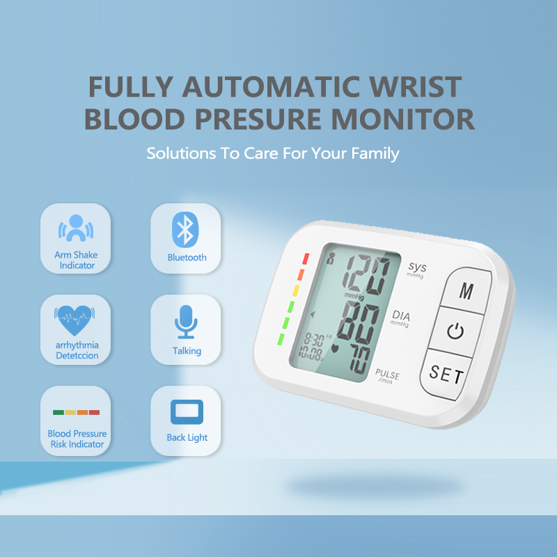 Bahasa Sesuaikan Pemantau Tekanan Darah Pergelangan Tangan Digital Sphygmomanometer