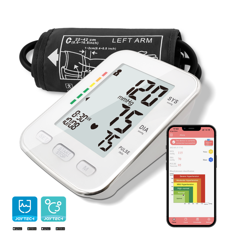 Monitor de tensiune arterială Bluetooth cu monitor LCD mare, inteligent cu manșetă mare