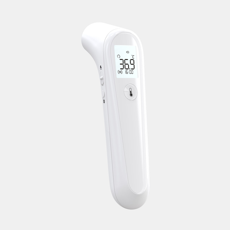 CE MDR Crystal Layer LCD Ku hisa ka miri wa munhu Infrared Forehead Thermometer