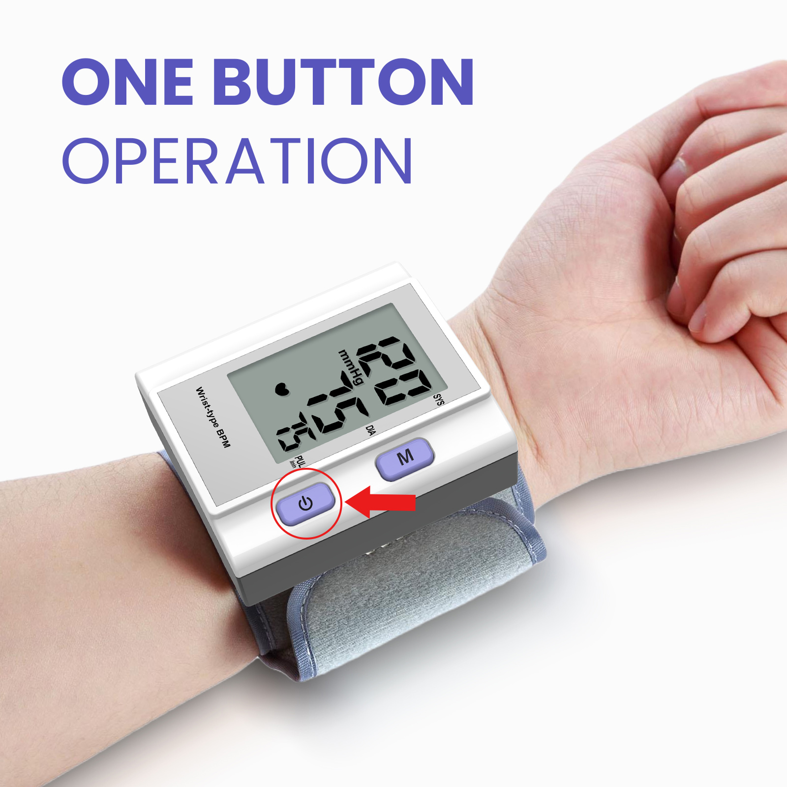 Monitor Tekanan Darah Pergelangan Tangan Elektronik Digital Otomatis Tensiometer Digital