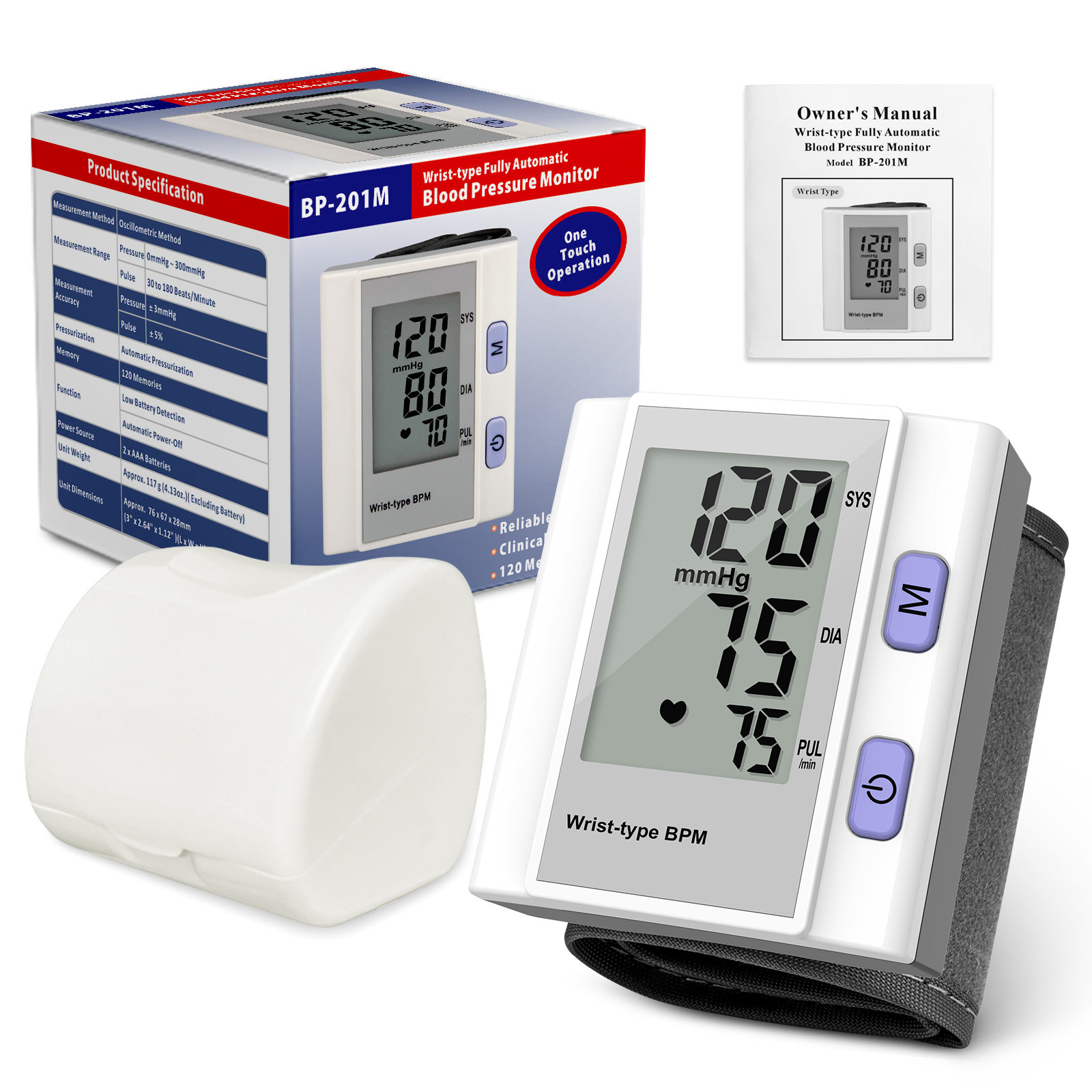 Automatic Digital Electronic Wrist Blood Pressure Monitor Digital Tensiometer