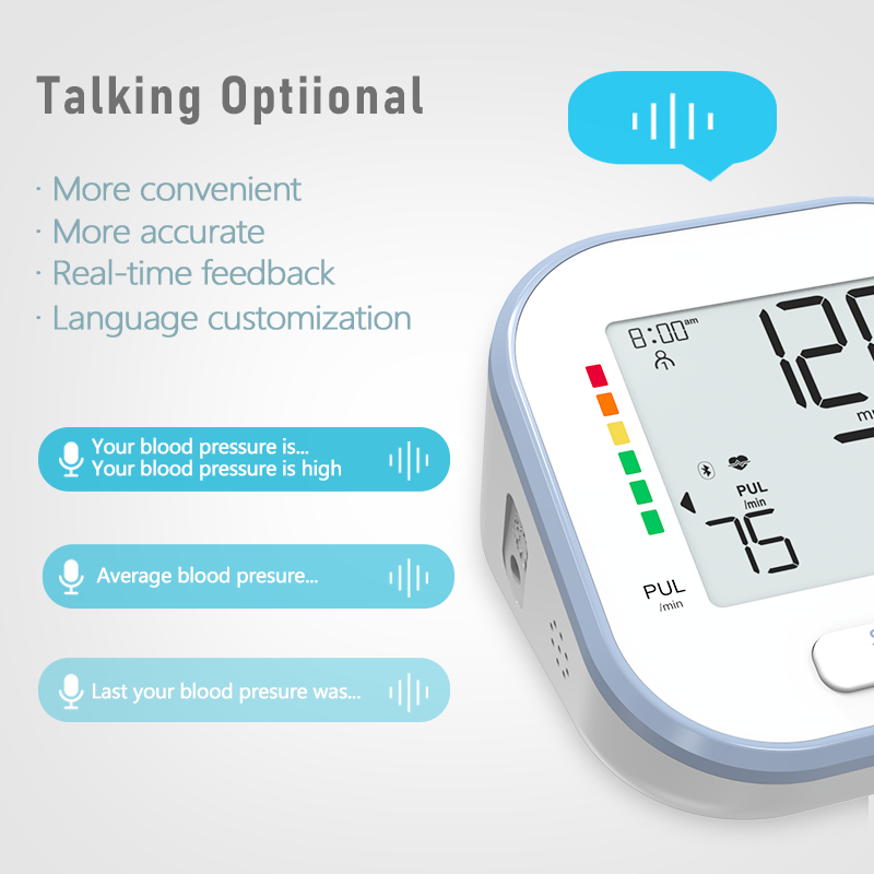 Mini monitor de presión arterial intelixente con Bluetooth para uso doméstico