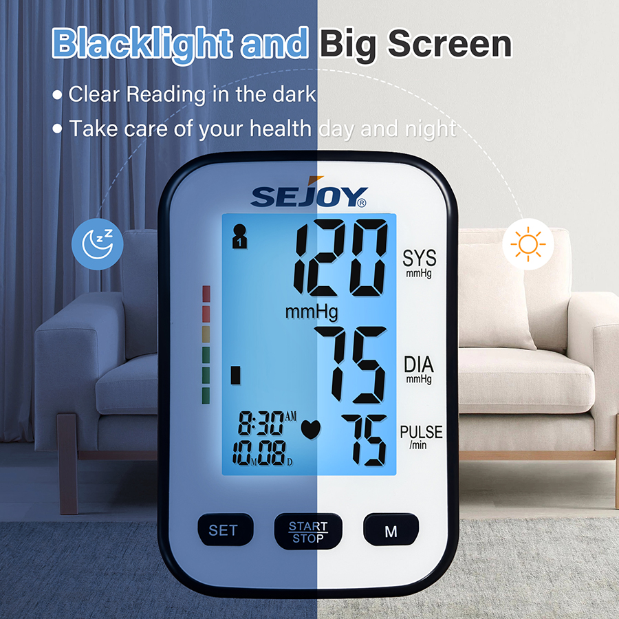 Monitor Tekanan Darah Bluetooth dengan Tensiometer Digital Berbicara dengan Lampu Latar
