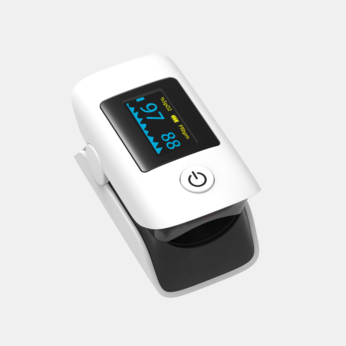 White Bluetooth Functional Fingertip Pulse Oximeter for Adult