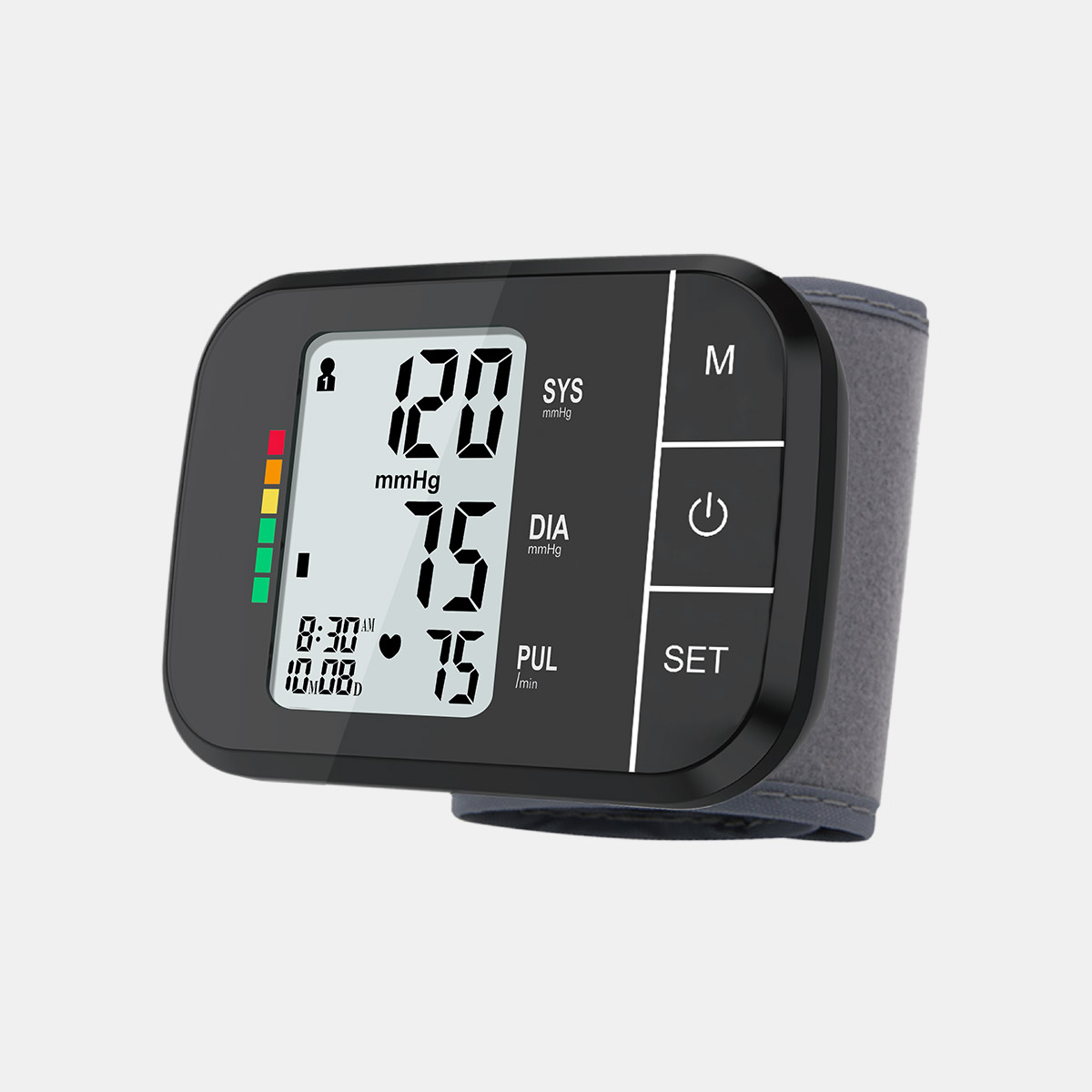 Ñe'ẽ Personalizar Esfigmomanómetro Digital Muñeca Monitor de Presión Sangre