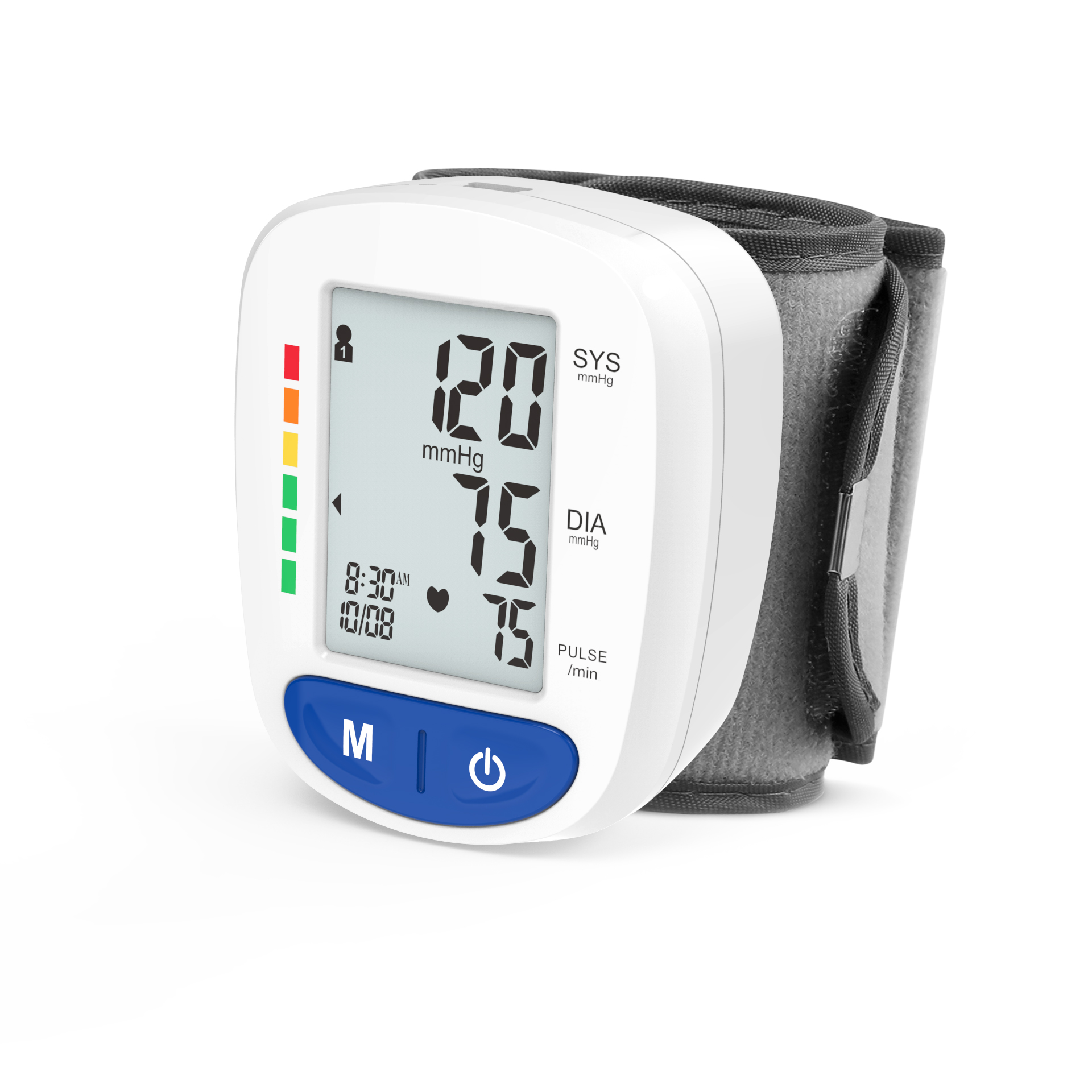 Automatisches digitales Handgelenk-Tensiometer-Blutdruckmessgerät, elektronisches Blutdruckmessgerät