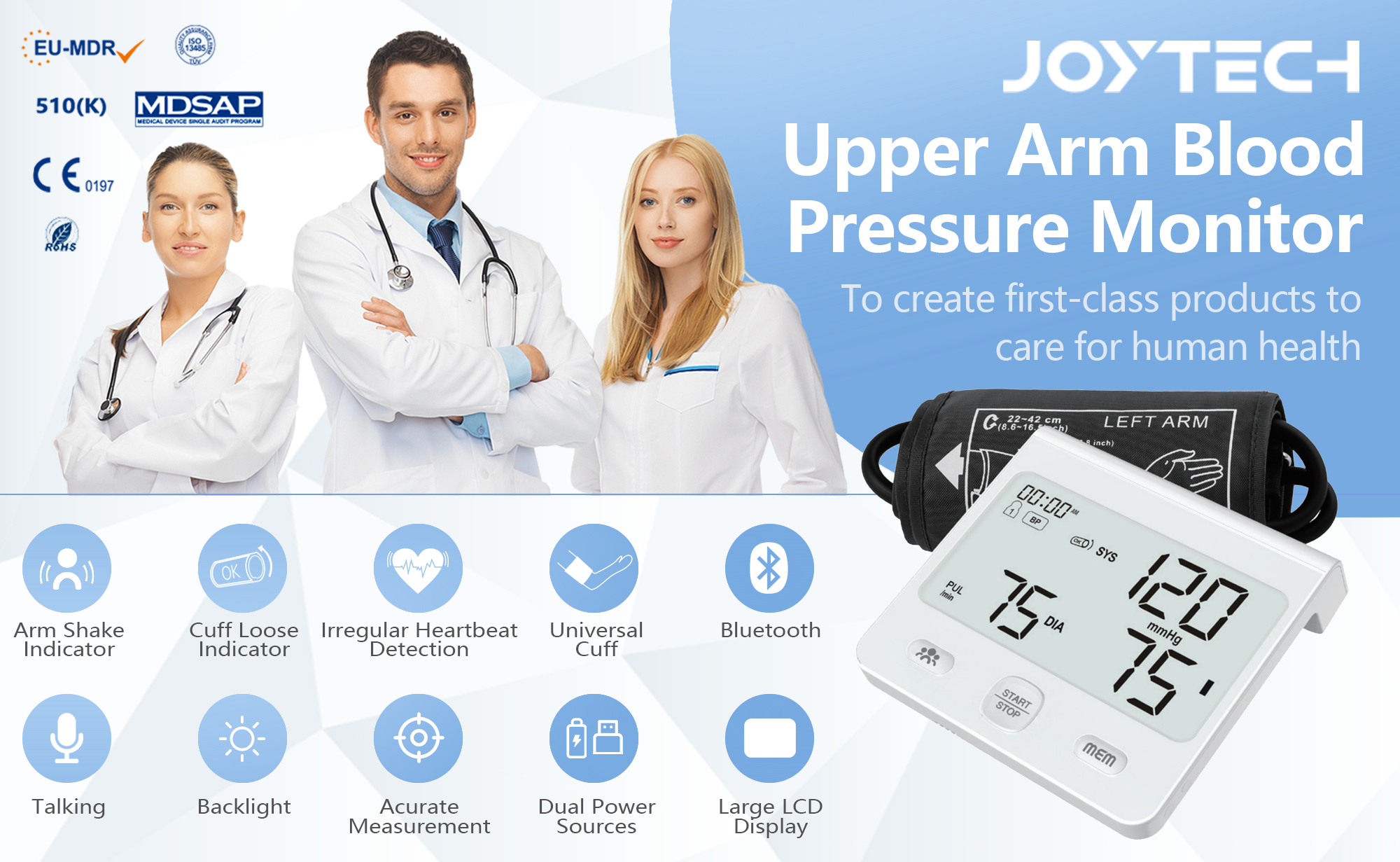 ISO BSCI Approved Factory Electric Blood Pressure Monitor with Voice Broadcast