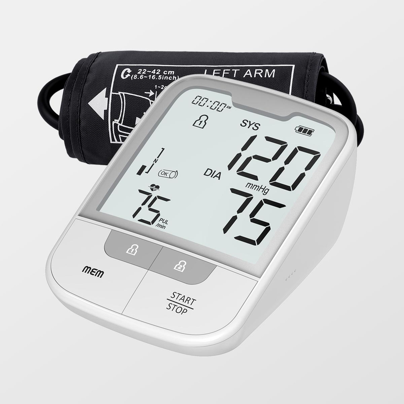 Máquina de presión arterial dixital automática do brazo superior de prezo de fábrica aprobada pola FDA con manguito grande