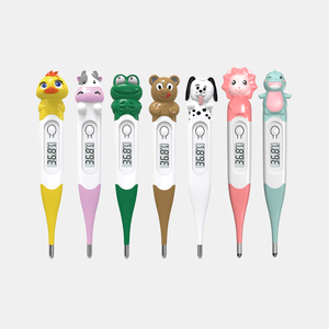 CE MDR Digital Thermometer Various Colours Waterproof Baby Flexible Tip Thermometer with Removable Cap Cartoon Series