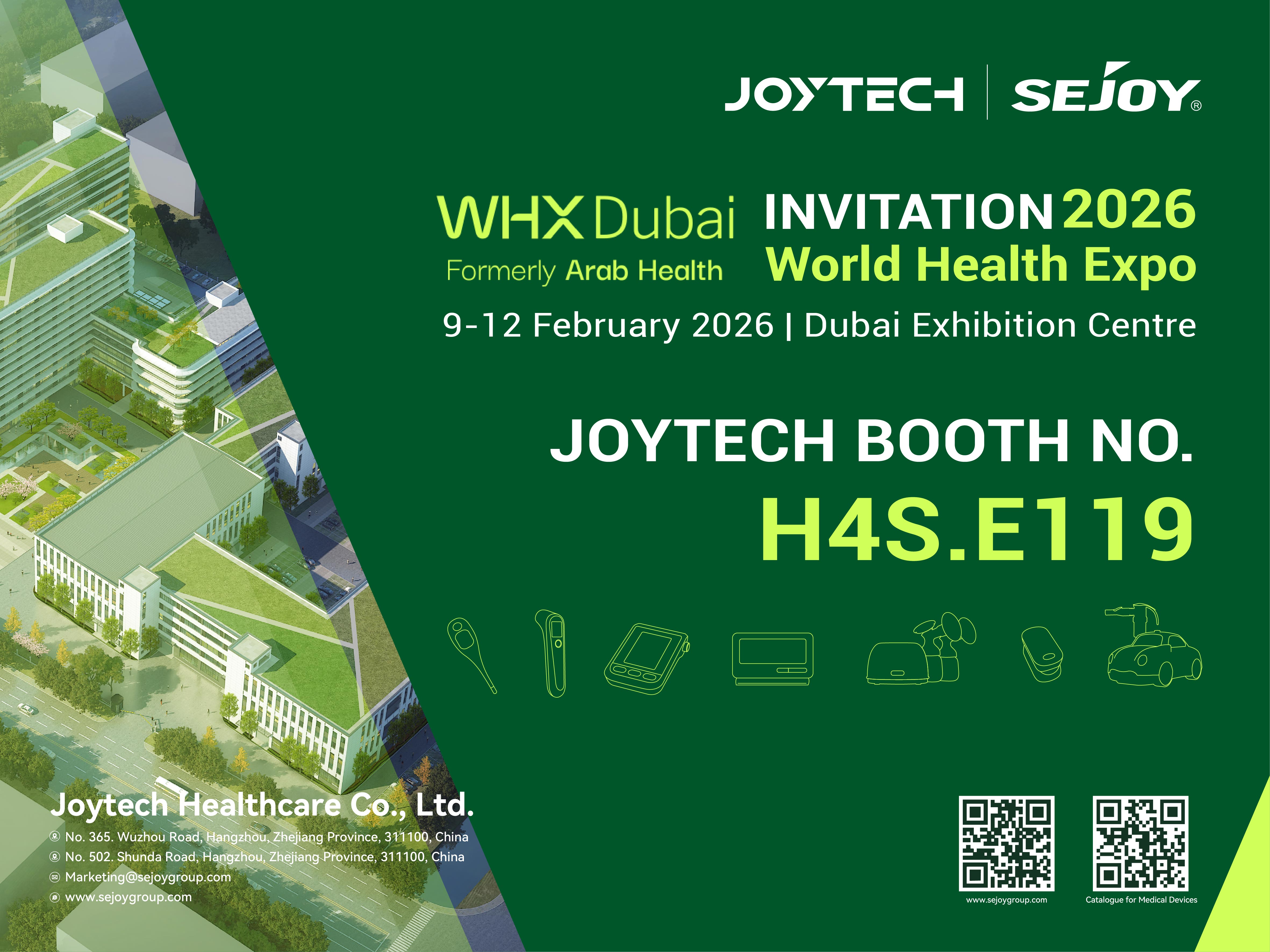 Joytech Healthcare mpo na kolakisa biloko ya sika ya bokolongono na ndako na WHX Dubai 2026