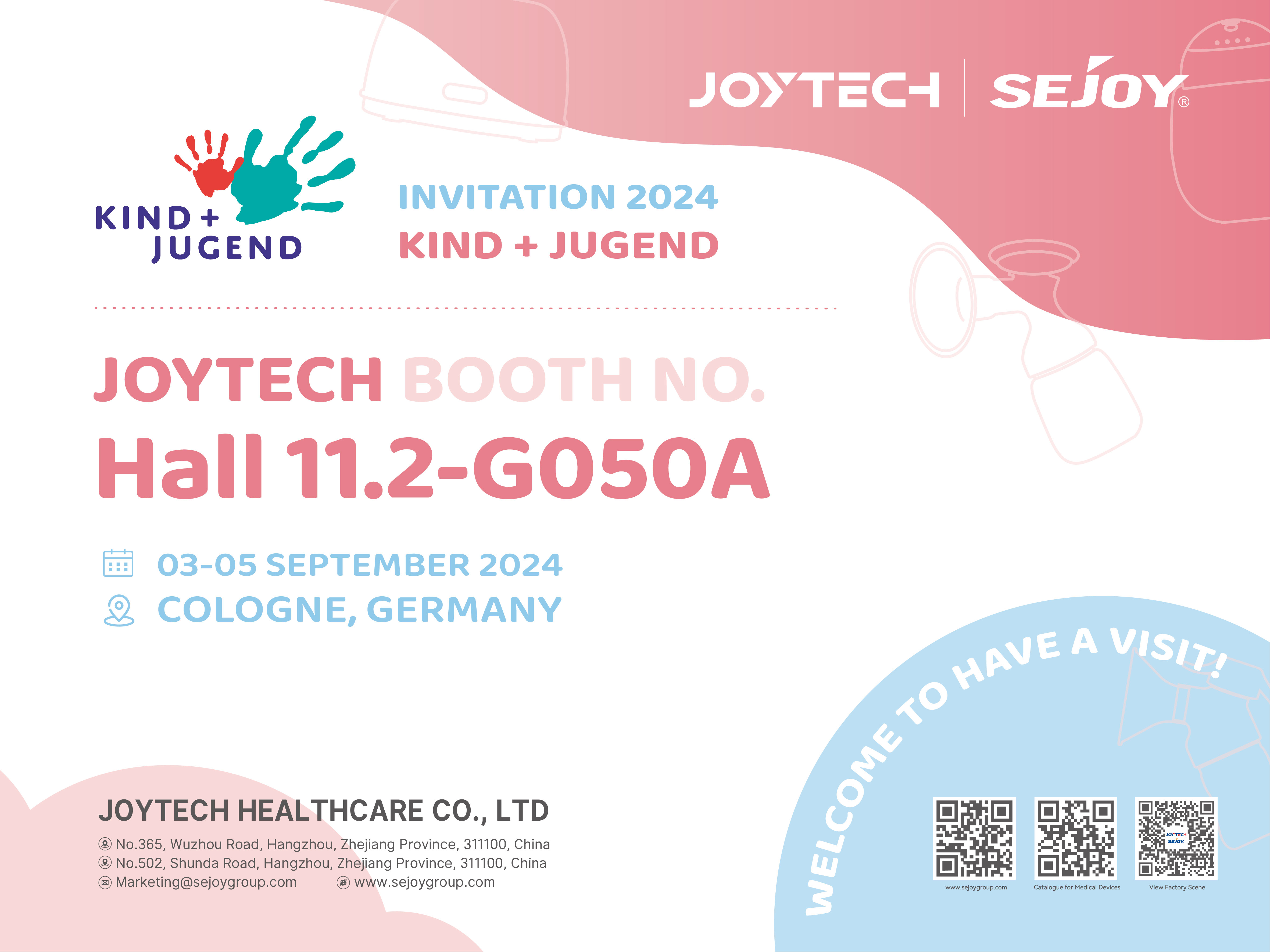 Πρόσκληση για επίσκεψη στο περίπτερο της Joytech στο Κολωνία Baby and Child Product Fair Kind+Jugend