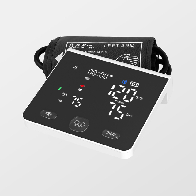 Crisp LED Display Upper Arm Blood Pressure Monitor Measuring on Inflation