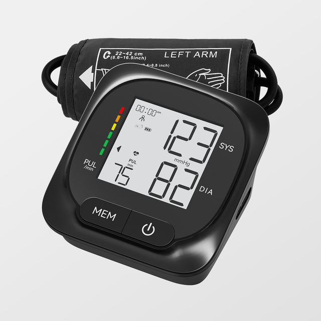 MDR CE Сертыфікат FDA Верхняя частка рукі Лічбавы манітор артэрыяльнага ціску Bluetooth Home Healthcare Вытворца