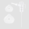Nebulizer -kit med nebulisatorkopp, munstycke, nässtycke (valfritt) och luftrör
