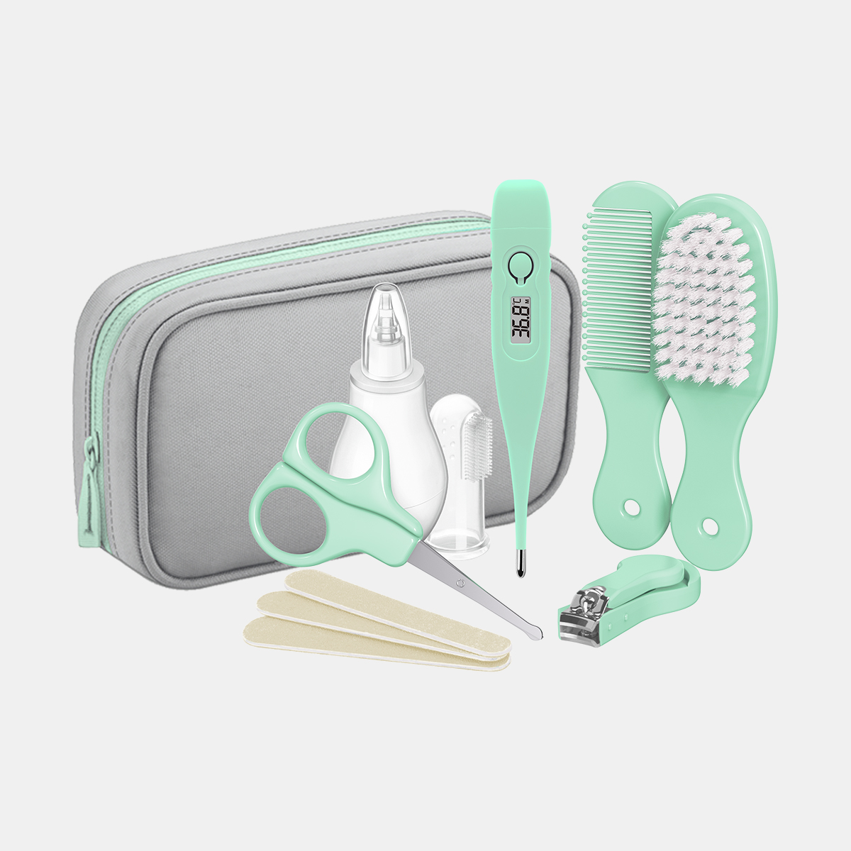 Baby Care-Baby Kit ( Thermometer, Nasal Aspirator, Complete Nail Care Set, Hair Brush)