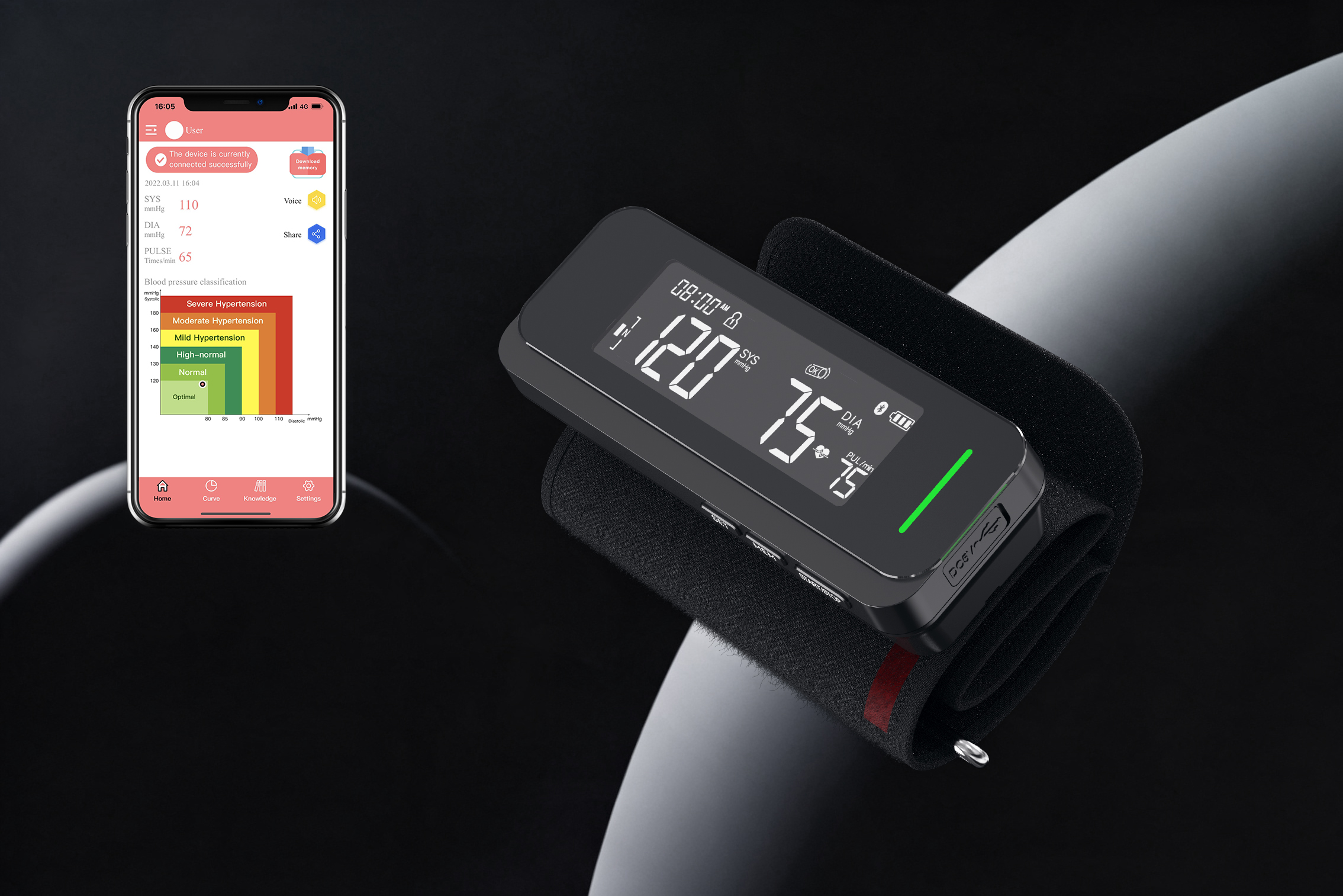 Portable Tubeless Upper Arm Blood Pressure Monitor with One Piece Design for Healthcare DBP-61F4.jpg